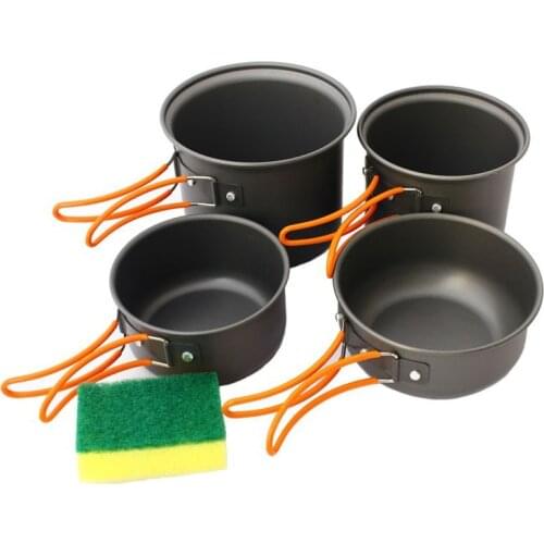 Outdoor Camping Cooking Sets Pot Portable Picnic Pots Hiking Cooking Sets Aluminum Pots for 2-3 Person
