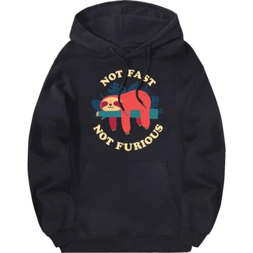 Not Fast Sloth Casual Man Sweatshirt Hooded Fleece 2020 Tracksuit New Arrival Clothes Male Warm Hoodies Breathable Moletom Homme