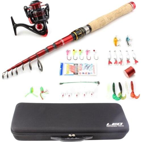 NEW 1.6m-2.7m carbon lure rod Telescopic Fishing Rod and Spinning Reel sea Pole Set Spinning Rods Fishing line hook gift