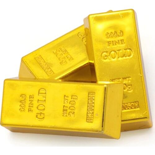 Plastic Fake Gold Bar Fake Brick Gold Bullion Simulation Paperweigt Toy Table Decor Gold Brick Bullion Props