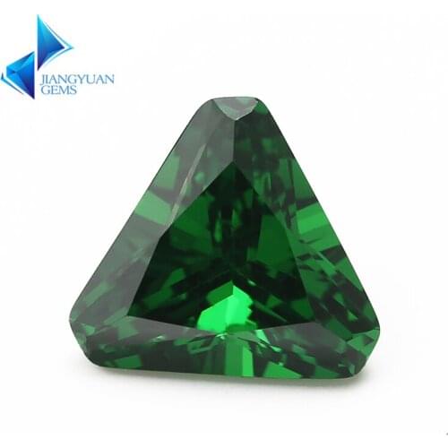 Size 5*5~8*8mm Triangle Shape Chamfered Coner 5A Green CZ Stone Synthetic Gems Cubic Zirconia For Jewelry