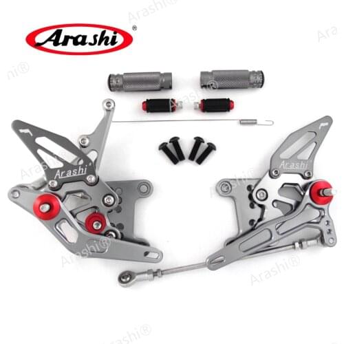Arashi For TRIUMPH Speed Triple 1050 2005-2010 CNC Adjustable Footrests Rider Foot Pegs Rearset Rest 2006 2007 2008 2009 Silver