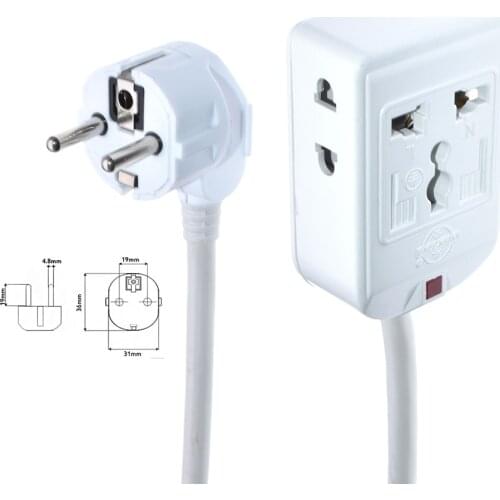 Power Strip EU Plug to Universal Outlets 7 Holes Power Adapter Extension Cord Socket 1.5/2/3/5M