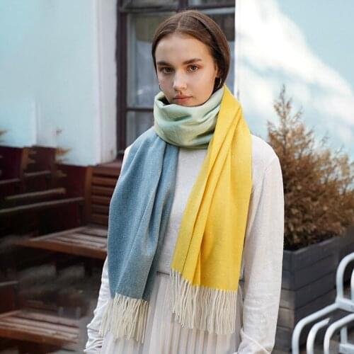 100% cashmere scarf women Scarf Men Unisex Pashmina Shawl Wrap autumn winter new men gradient warm shawl cashmere scarf