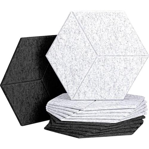 Hexagon Acoustic Panels Foam Panels 14X13X0.4inch Sound Proofing Padding for Wall Acoustic Treatment for Studio Office Promotion