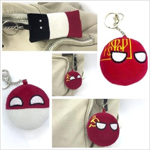 Soviet Union Ball Doll USSR countryballs plushies Cosplay Polandball Plush Toy Schoolbag mobile phone pendant keychain for Gift