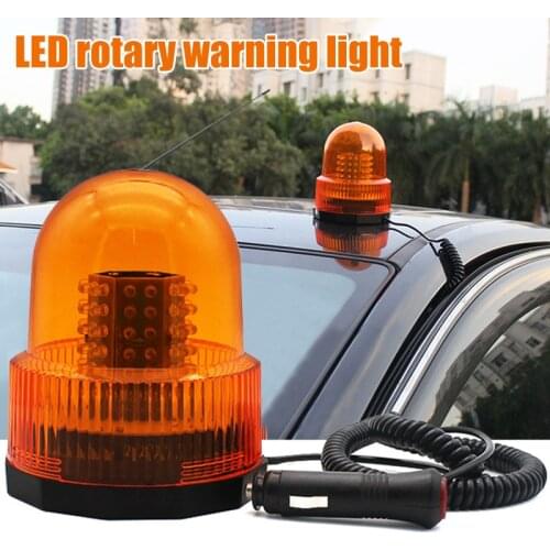 LED Rotating Warning Light DC12V Magnetic Mounted Waterproof Emergency Lamp Car Styling