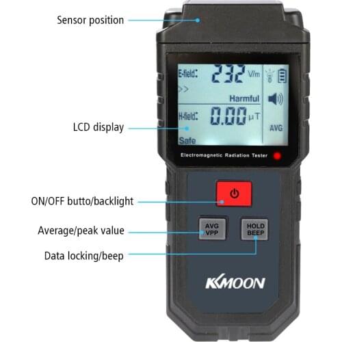 Electromagnetic Radiation Tester Portable Digital LCD Electric Magnetic Field EMF Meter Dosimeter Detector For Computer Phone