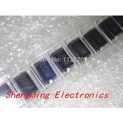 100pcs US1M UF4007 1A 1000V SMA DO-214AC Fast Recovery Diode