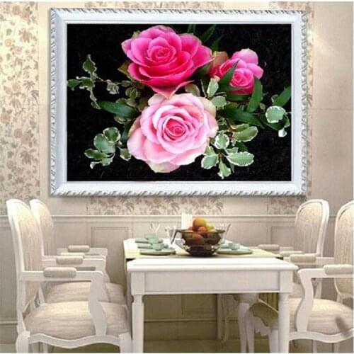 Needlework 5D Diy Diamond Painting Cross Stitch flowers Diamond Embroidery Flower Vertical Print Rubiks Cube Drill Picture