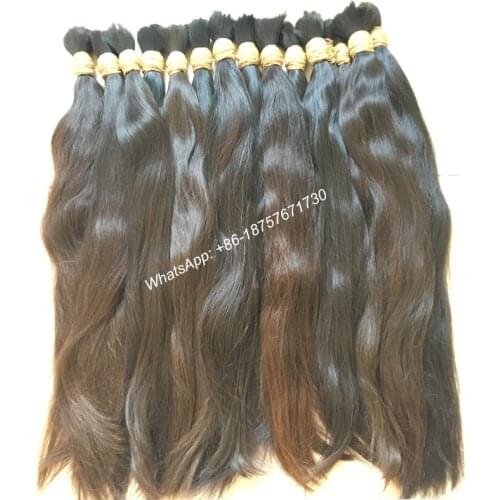 High Quality Natural Brown Color Virgin Remy Bulk Hair,Natural Hair Ponytail, Braiding Human Hair Bulk,Pure Natural Color,Soft