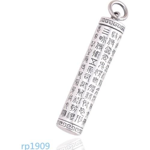 KJJEAXCMY boutique jewelry 999 pure silver Buddhist supplies jewelry matte unisex black box golden light charm pendant