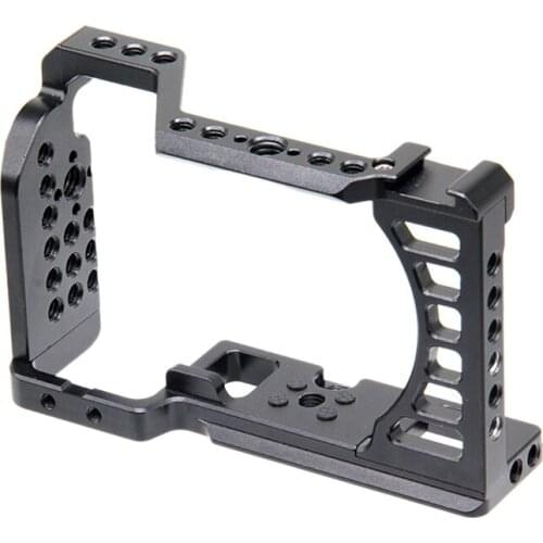 Protection Frame for Sony A7C Camera Housing Cage Case with Extend Cold Shoe and 1/4 Hole for Mic Tripod LED Video Light