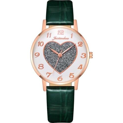 Creative Heart-Shaped Pattern Womens Watch Wholesale Personality Belt Students Watch Niche Pink Diamond Love Womens Watch
