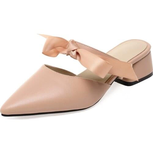 2019 spring and summer small fresh thick with a pointed tip size 31-47 Baotou sandals female