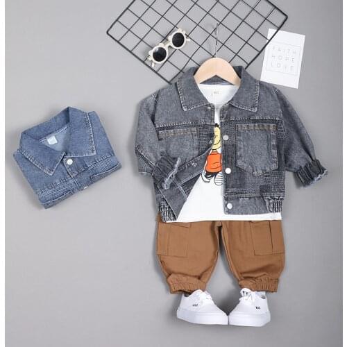0-5 Year Spring Autumn Boy Girl Clothing Set 2021 New Fashion Active Coat+Shirt+Pant Kid Children Baby Toddler Boy Girl Clothing