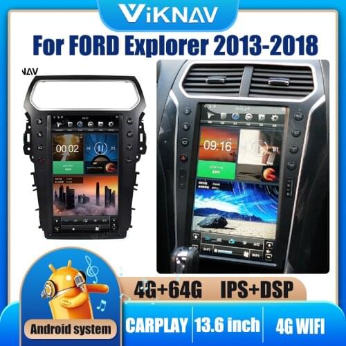 13.6inch For FORD Explorer 2013-2018 GPS navigation Android System vertical screen Car Multimedia DVD Player Tesla carplay