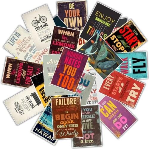 25PCS Motivational Typography Life Quotes Diary Stickers Planner Memo Scrapbooking Sticker Stationery Child Toy Stickers