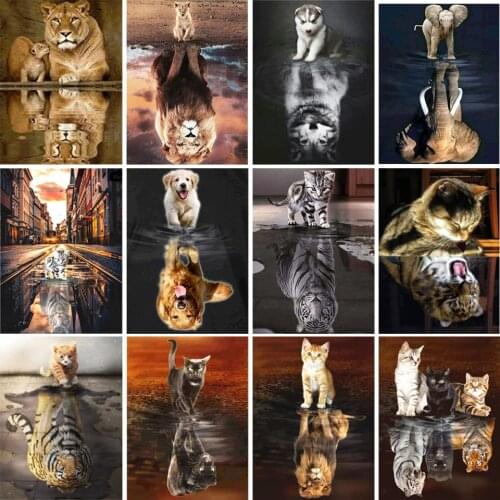 5D Diamond Painting Animal Rhinestone Picture All Square/Round Diamond Embroidery Mosaic Mosaic Cross Stitch DIY Decoration Gift
