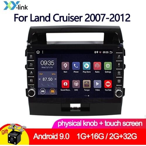 Car Radio Multimedia dvd Player GPS Navigation knob Android 9.0 For Toyota Land Cruiser 11 200 2007-2012 autoradio audio camera