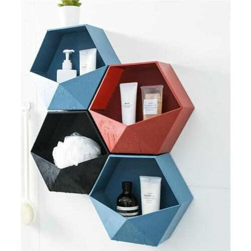 Decorative frame Living Room wall-mounted Geometric Punch-free Wall Decoration Bathroom Shelf home decoration accessories