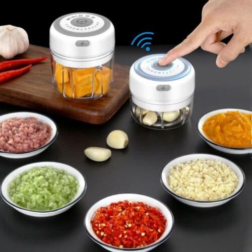 Electric Mini Food Garlic Vegetable Chopper Garlic Press USB Charging Masher Machine Crusher Kitchen Chopper Meat Grinder Tool