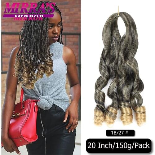 French Curls Loose Wave Crochet Braiding Hair Synthetic Braids Hair Extensions Bulk Pre Stretched Braiding Hair For Black Women