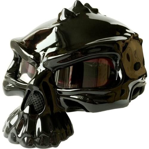 Personalized fashion motorcycle skull helmet spirit half helmet wearable bubble mirror double face changeable protective helmet