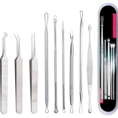 Blackhead Remover /ear Wax Removal Tool Black Head Acne Blemish Pimple Extractor Acne Needles Tweezer Ear Cleang Face Care Tool