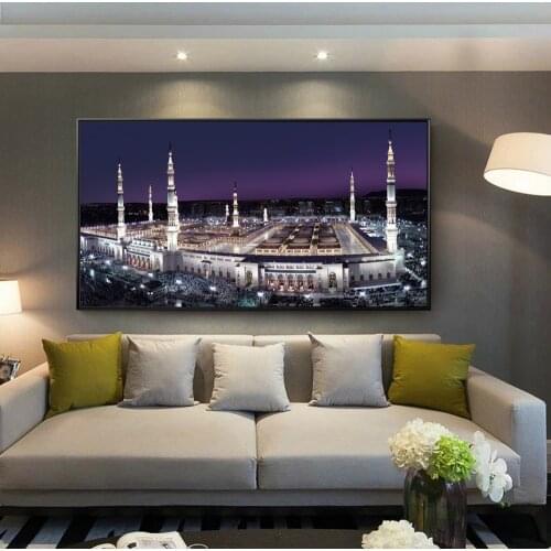 Islamic Holy Land Great Mosque of Mecca Canvas Paintings Posters and Prints Wall Art Picture for Living Room Home Decoration