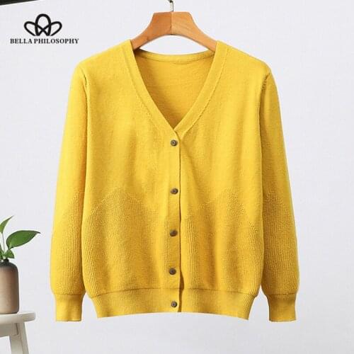 Women Cardigans Sweater V neck Solid Loose Knitwear Single Breasted Casual Knitted Cardigan Outwear Winter Coat Sweater