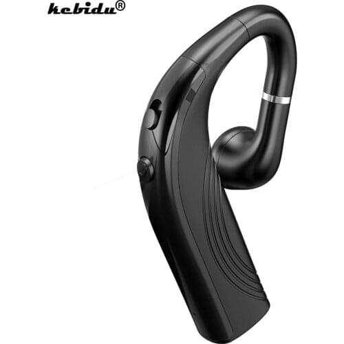 Kebidu Stereo Wireless Bluetooth 5.0 Earphone Ear Hook Business Headset with Mic Handsfree Music Earphones For iPhone Samsung