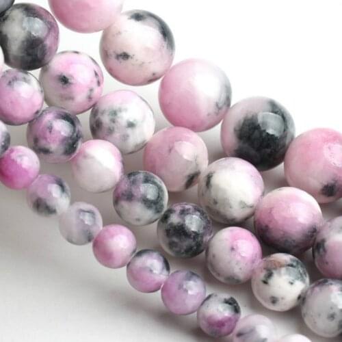 Round 4/6/8/10mm Pink Zebra Loose Beads for DIY Craft Bracelet Necklace Jewelry Making