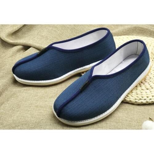 Handmade cotton&linen Summer&Spring&Autumn shaolin monk shoes nun martial arts lohan/arhat lay meditation zen sneaker blue