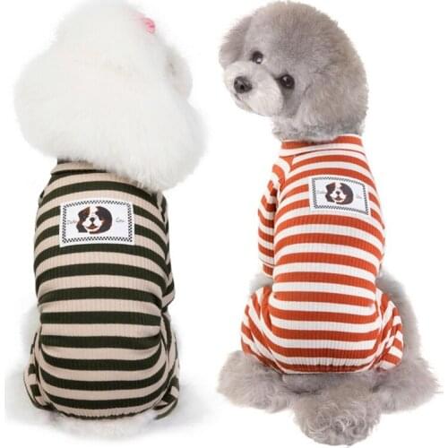 Pet Dog Clothes Striped Dog Jumpsuit Pajamas Dog Clothing french bulldog Chihuahua Puppy Coat Pet Apparel Bodysuits