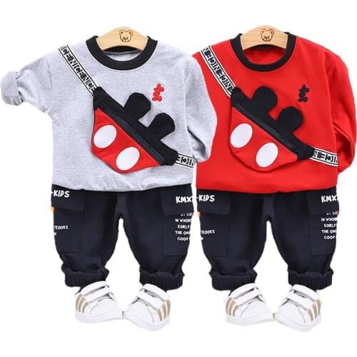 Autumn Boys Girls Clothing Set Mushroom Decoration Cotton Shirt + Pants 2 Pcs Suit For Girl Toddler Kids Clothing Christmas Gift