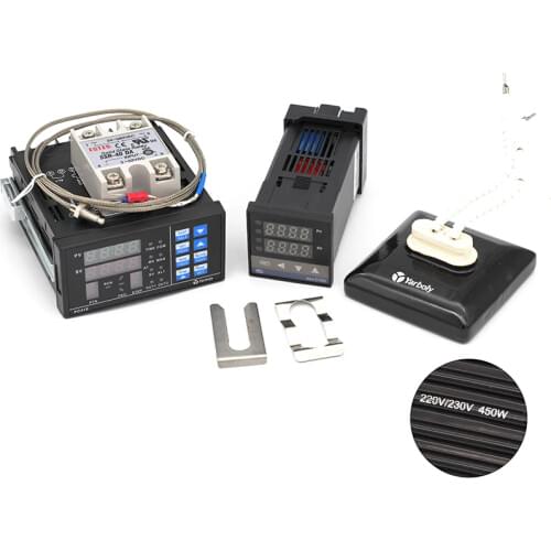 PC410 PID Temperature Controller Panel+REX-C100 + Max.40A SSR + K Thermocouple Probe + Ceramic Heat Plate For IR6500 IR6000 450W