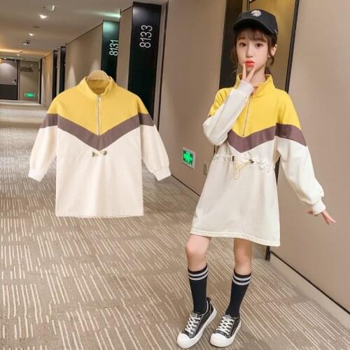 Girls Dresses Teenage Spring Party Dress For Girls 2021 Summer Long Sleeve Casual Kids Dress For Girls 4 6 7 8 9 10 11 12 Years