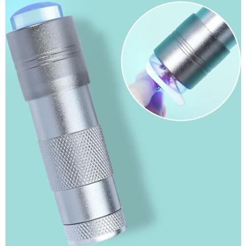 Handheld Nail Art UV Press Light Portable Quickly Dry Embossed Flowers 12 LED Beads Curing Nail Polish Gel Ice Varnish Lamp