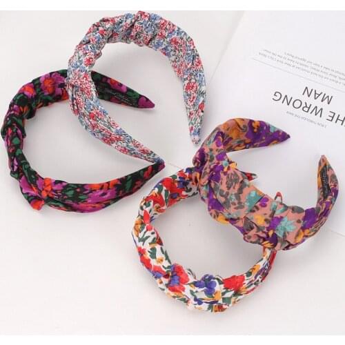 Floral Printing Women Girls Hairbands Hair Band Hoops Bezel 2021 Fashion Sweet Headband for Ladies Hair Accessories Headwear