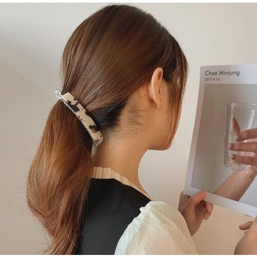 New Women Elegant Retro Acetate Leopard Geometric Banana Clips Girls Hold Ponytail Hairpins Headband Fashion Hair Accessories