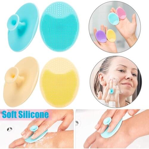 Silicone Face Scrubber Soft Facial Cleansing Brush Exfoliator Blackhead Acne Pore Pad Cradle Cap for Deep Cleaning Skin Care
