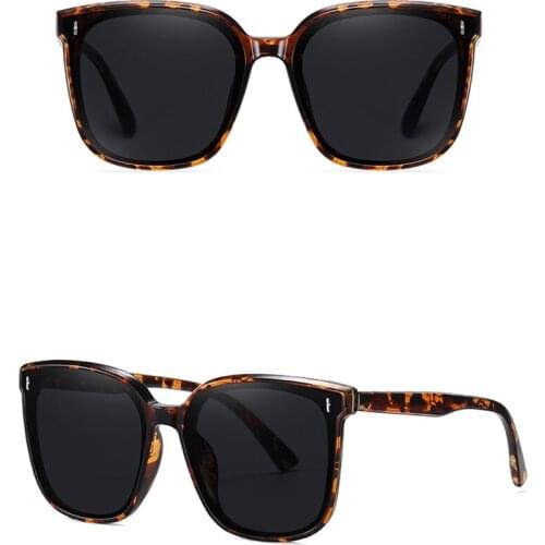 Vintage Oversized Square Sunglasses Women Men Trendy TR90 Tortoise GM Sun Glasses Retro Shades Unisex Oculos Gafas