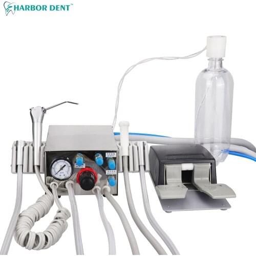 Dental Portable Turbine Unit Work with Air Compressor 3 Way Syringe 2/4 Holes Teeth Whitening Dental Equipment