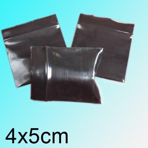Black plastic zipper bag 4x5cm 300pcs/lot