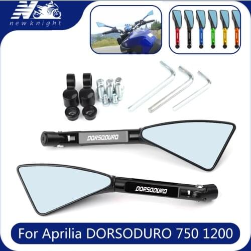 For Aprilia DORSODURO 750 1200 Universal Motorcycle Accessories CNC Aluminum Rear View 8mm10mm Rearview Side Mirror Laser Logo