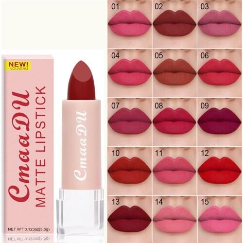 15 Colors Waterproof Matte Lipstick Velvet Long Lasting Non-fading Smooth Moisturing Nude Red Lip Tint New Lips Makeup Cosmetic