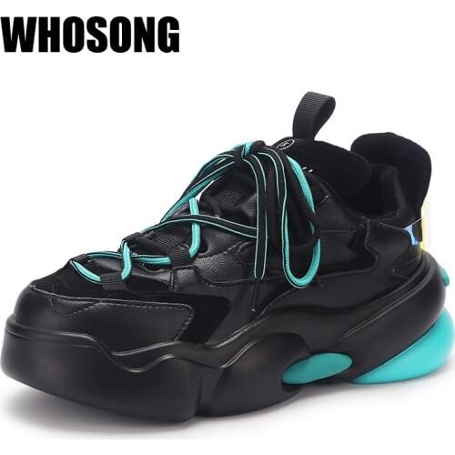 Women Real Leather Chunky Sneakers Female Warm Platform Shoes Woman Brand Sport Sneakers Ladies Black Casual Sneakers Trainers
