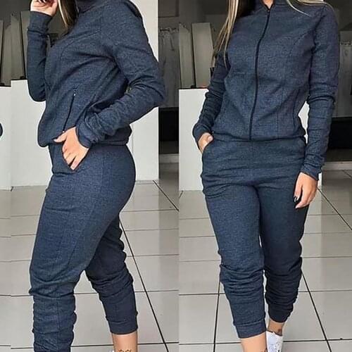 Womens Fashion Solid Color Casual Sweatshirt Loose Long Sleeve Two-piece Suit Women Casual Sweatshirts Long Sleeve Tops#g30