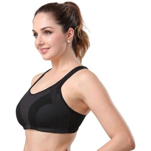 Womens High Impact Wire Free Non Padded Racerback Maximum Sports quick-drying large size fitness underwear Bra